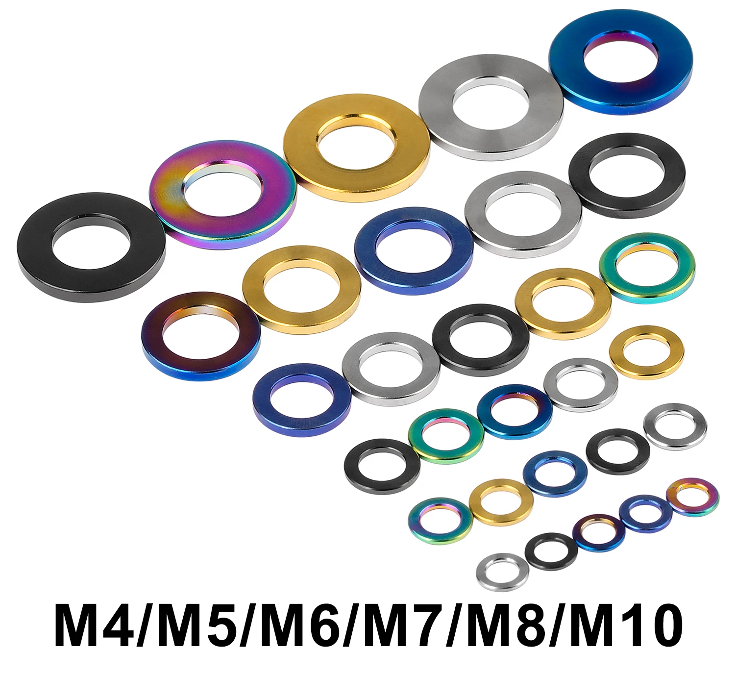 

Weiqijie Titanium Washer DIN912 M4 M5 M6 M7 M8 M10 for Motorcycle Bicycle Flat Gasket