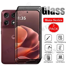 Premium 3 - Pack Tempered Glass Screen Protector - Full Coverage Protection for Motorola Moto G Stylus (2026) (Transparent)