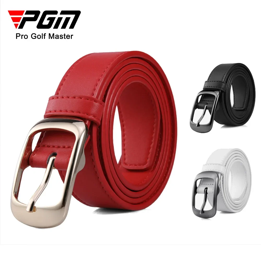 PGM Women's Golf Belt Korean Style All Match Belt Buckle 3 Colors Black Red White Microfiber Sports PD017