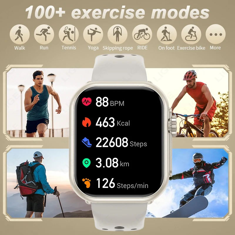 LIGE Watch Ultra 2 SE For iOS Android 1000mAh Smart Watch Men Women 1.85" HD Full Touch Screen Sports Bluetooth Call Smartwatch