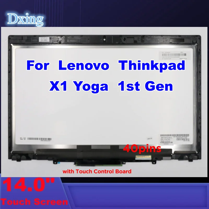 Lcd Touch Screen Digitizer Assembly Per Lenovo Thinkpad X1 Yoga 1St Gen 2016 20Fq 20Fr 14.0 Sostituzione Display Laptop 00 Ur192