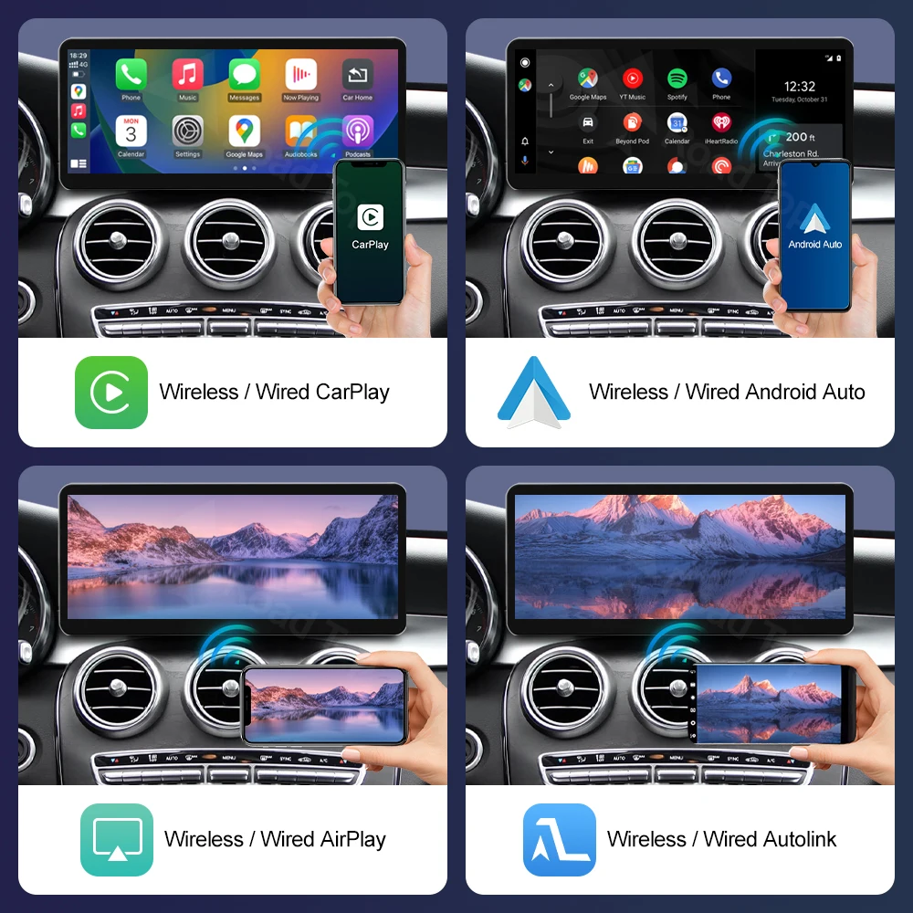 Nueva pantalla táctil Linux de 12,3 pulgadas para Mercedes Benz W205 GLC C V clase V447 GLA CLA NTG5.0 2015-2019 Carplay inalámbrico Android Auto 4