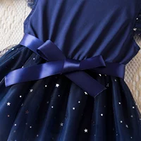 Girls Summer New Flying Sleeves Sequins Mesh Dresses for Kids Girls 2024 Children's Princess Dress 2-6 Yrs Baby Girl Casual Wear 5