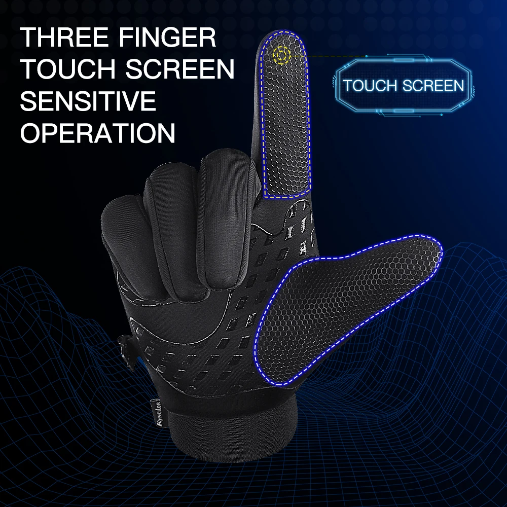NEW Winter Men Women PU Leather Cycling Glove Waterproof Resistant Bike Gloves Non-Slip Motorcycle Gloves Guantes Mtb Enduro 2