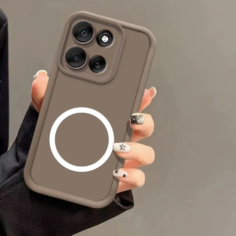 Soft Silicone Shockproof Phone Case with Magnetic Ring and Protective Bumper