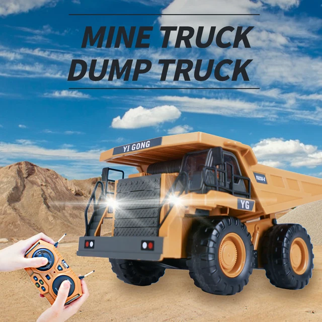 RC Dump Truck 1:24 6 Ch 2.4G Alloy Remote Control Truck 9CH Remote-Controlled Machine Vehicle Toy Machine Model Toys Gift 1