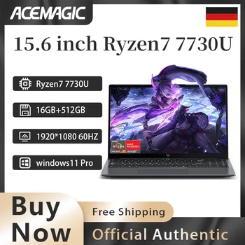 ACEMAGIC 15.6inch Laptop FHD Laptop AMD Ryzen 7 7730U 16GB RAM 512GB SSD Windows 11 Pro Notebook 180° Flip Computer Wifi6 BT5.2 1