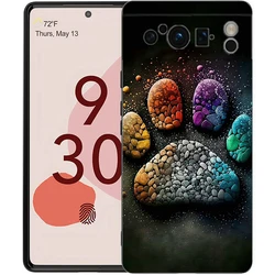 Black Soft Shell Phone Case with Cute Dog Paw Print Design - Pixel 6 (A5)