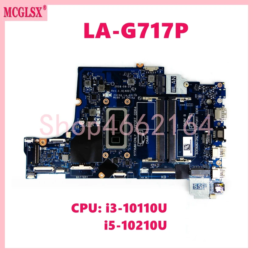 

LA-G717P With i3 i5-10th Gen CPU Notebook Mainboard For Dell Inspiron 3490 3590 3790 5494 Vostro 3490 Laptop Motherboard