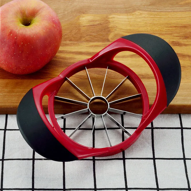 

Red Black Apple Slicer Upgraded Version 12-Blade Large Apple Corer Stainless Steel Ultra-Sharp Apple Cutter Kitchen Tool Gadget