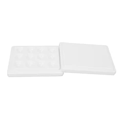 Porcelain Dustproof White Paint Palette with 12 Wells for Nail Art and Watercolor Painting (Paint Tray Palettes)