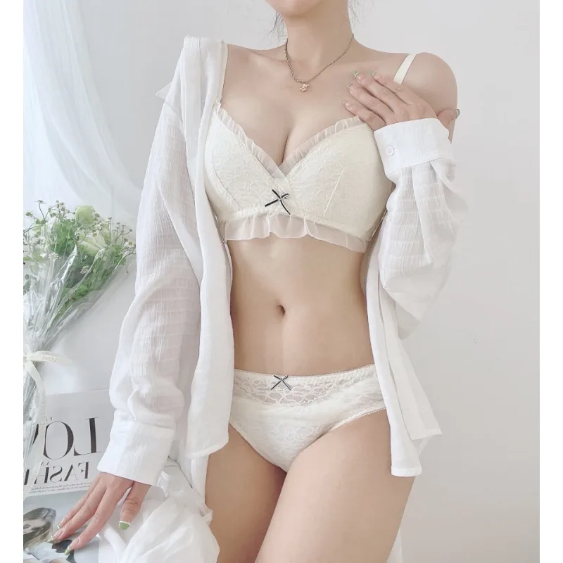 

Lace Sexy Thin Cup Bra Set Comfortable and Breathable Push-up Summer Lingerie