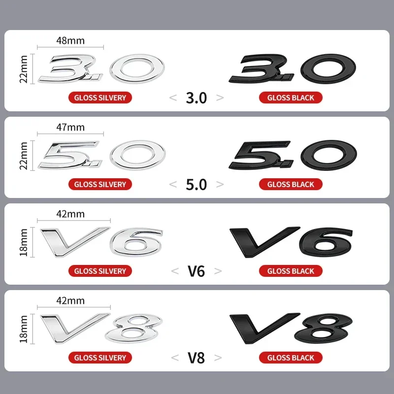 재규어 XE XF XFL XJL XEL F-PACE F-TYPE E-PACE P200 P250 P300 P350 20T 25T 35T 3.0 5.0 V6 V8 차량용 리어 트렁크 엠블럼 스티커