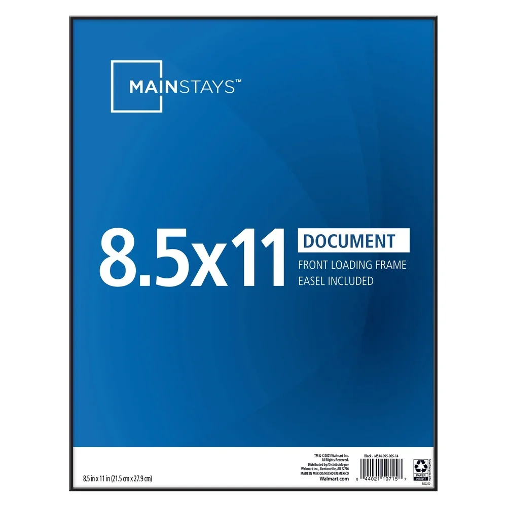 4 Pack 8.5x11 Front Loading Picture Frames Glass Tabletop Easel Wall Mount Home Office Decor view 2