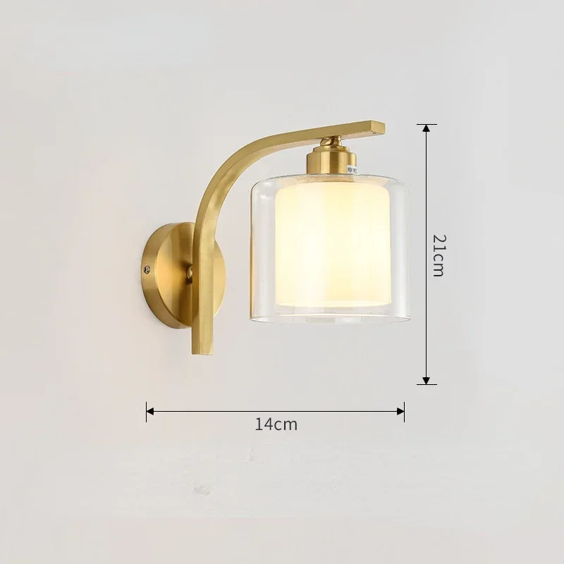 Modern Led Light Gold Glass Ball Wall Lamp Living Room Bathroom Bedroom Bedside Entrance Porch Indoor Lighting Decoration Lamp led wall lamp wall sconces light wall lamp