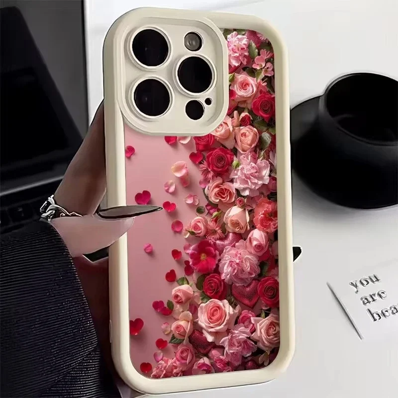 Elegant Floral Shockproof Phone Case - Soft and Fashionable Design