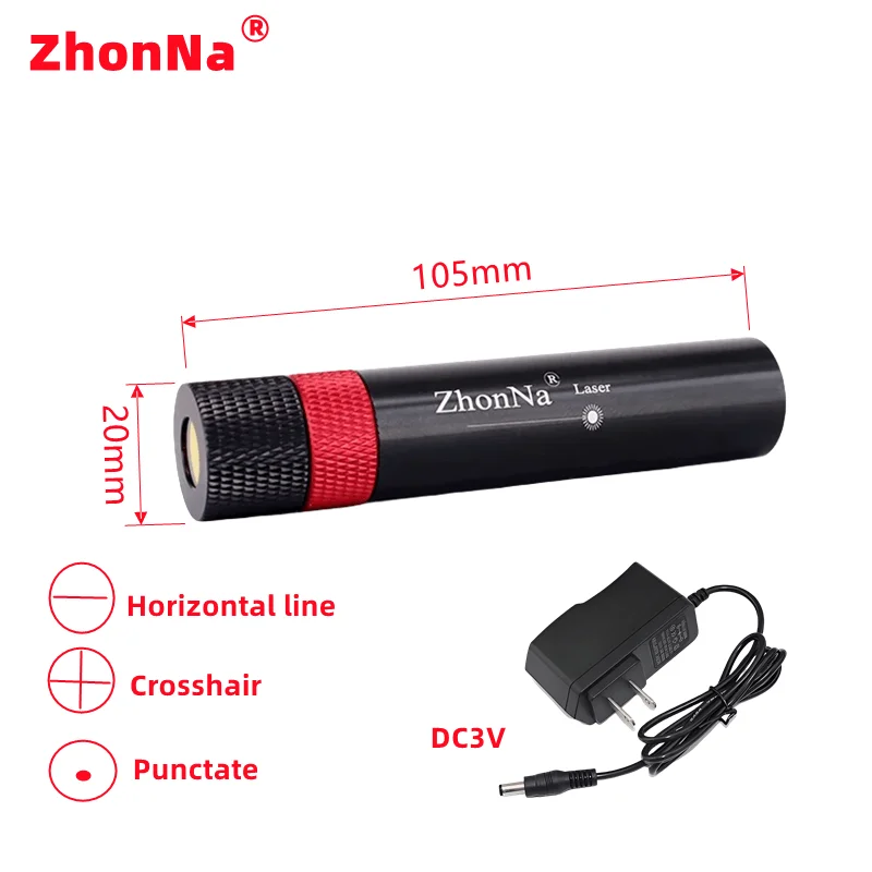 660nm Red Laser Positioning Module for Wood&Stone Cutting 200mW Horizontal & Cross Lines USB-A Charging DC5521 Cable 3-5V laser module laser machine spare parts