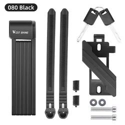 High - Security Portable Folding Bike Lock - Durable Anti - Theft Lock for Bicycles and Scooters (80CM Black)