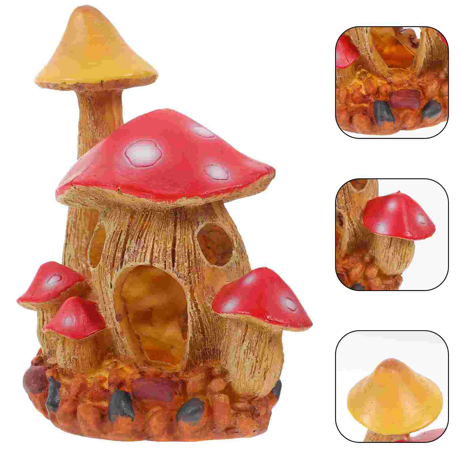 

Cartoon Aquarium Hideout Decor Ornament Fish Tank Fish Shrimp Hideout Cave Mushroom Decoration