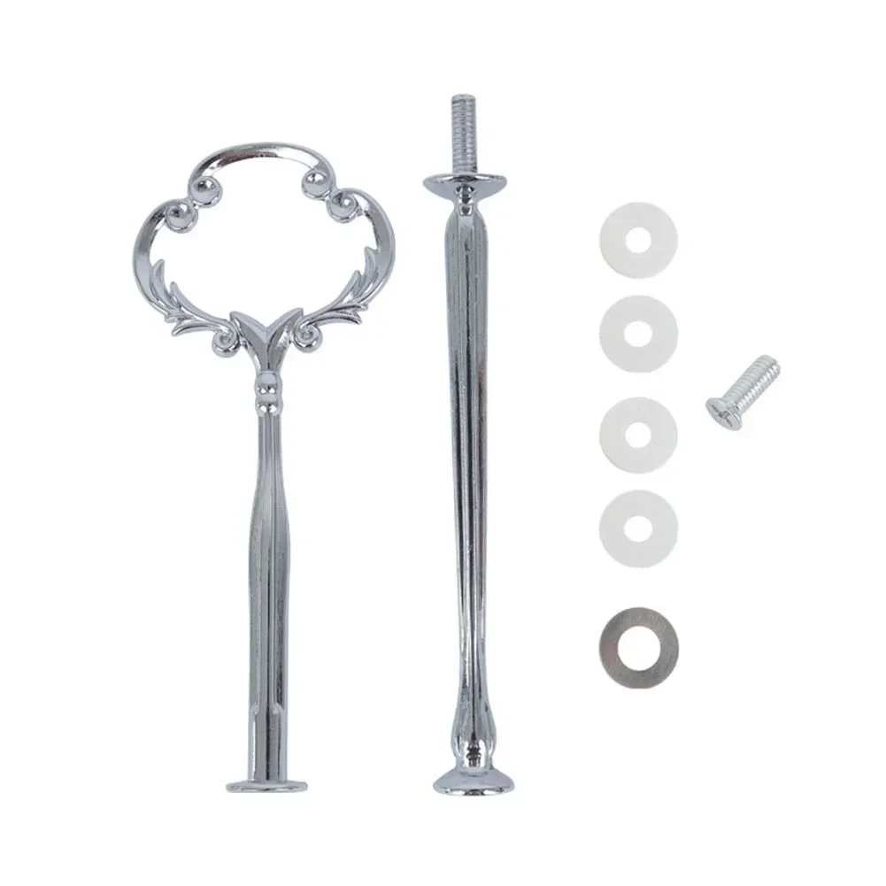 2/3 עוגה מעמד צלחת פירות להתמודד עם מוט חומרה מתאים מחזיק מעמד עבור מגש diy אפוקסי צלחת bakeware