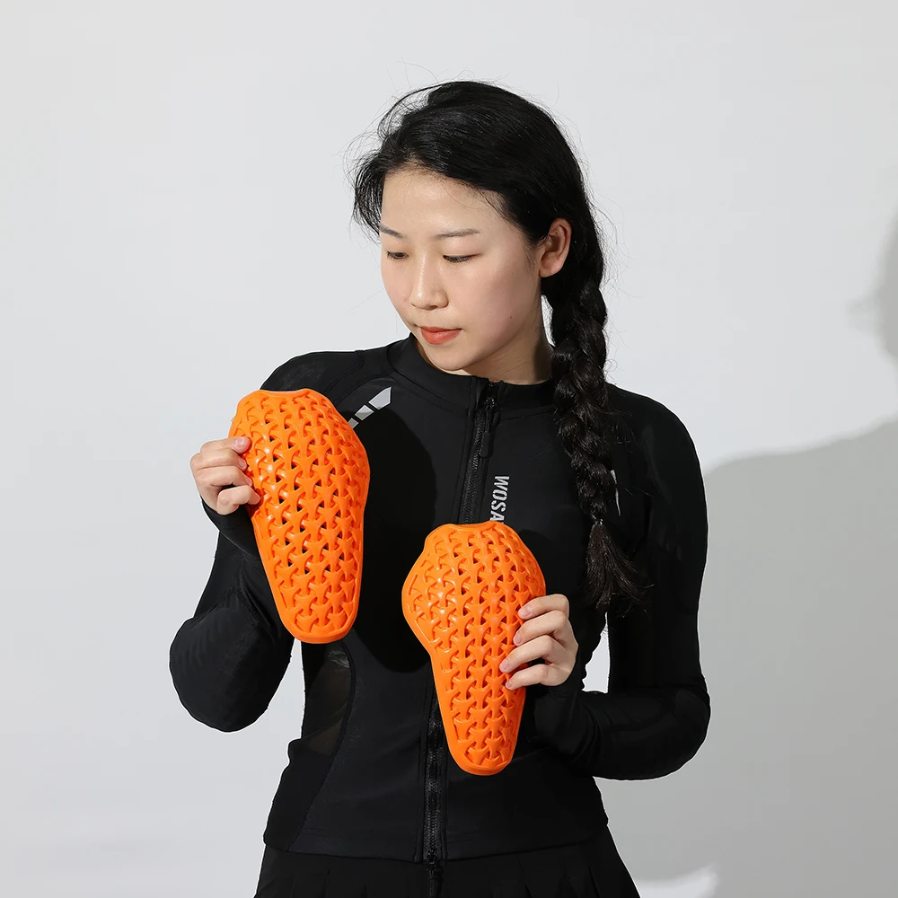 WOSAWE 오토바이 아머 CE 인증 재킷 삽입 백 보호대, 고탄성 라이더 아머 백 패드, 모토 숄더 팔꿈치 패드