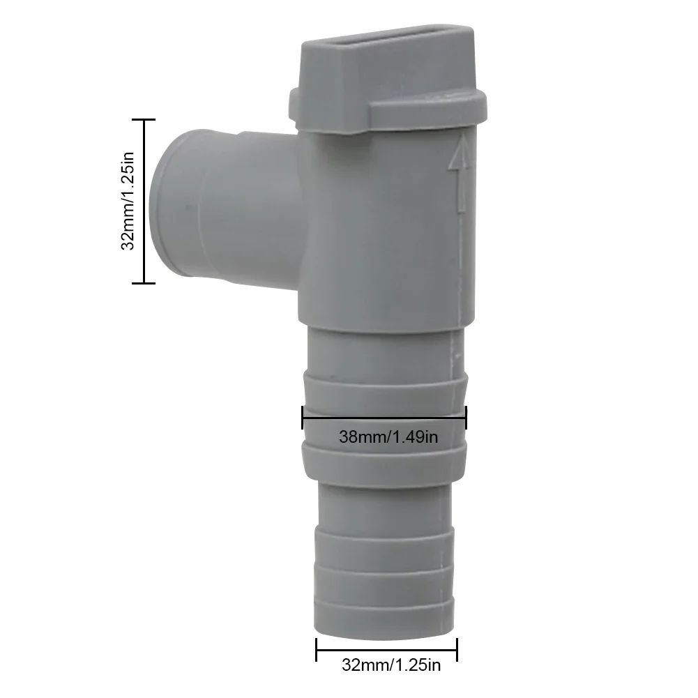 Pool Filter Pump Adapter 32mm On/Off Plunger Valve Sealed Replacement for Outdoor Equipment Parts