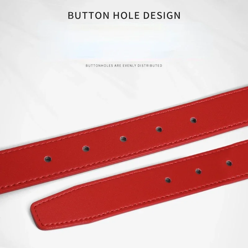 PGM Women's Golf Belt Korean Style All Match Belt Buckle 3 Colors Black Red White Microfiber Sports PD017