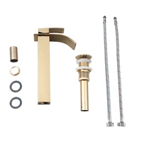 Torayvino เซรามิคสีขาวรอบห้องน้ําอ่างล้างจานทองเหลืองก๊อกน้ําอ่างล้างหน้า Bath รวมเรือ Vanity W/Pop-up Combo Kit 6