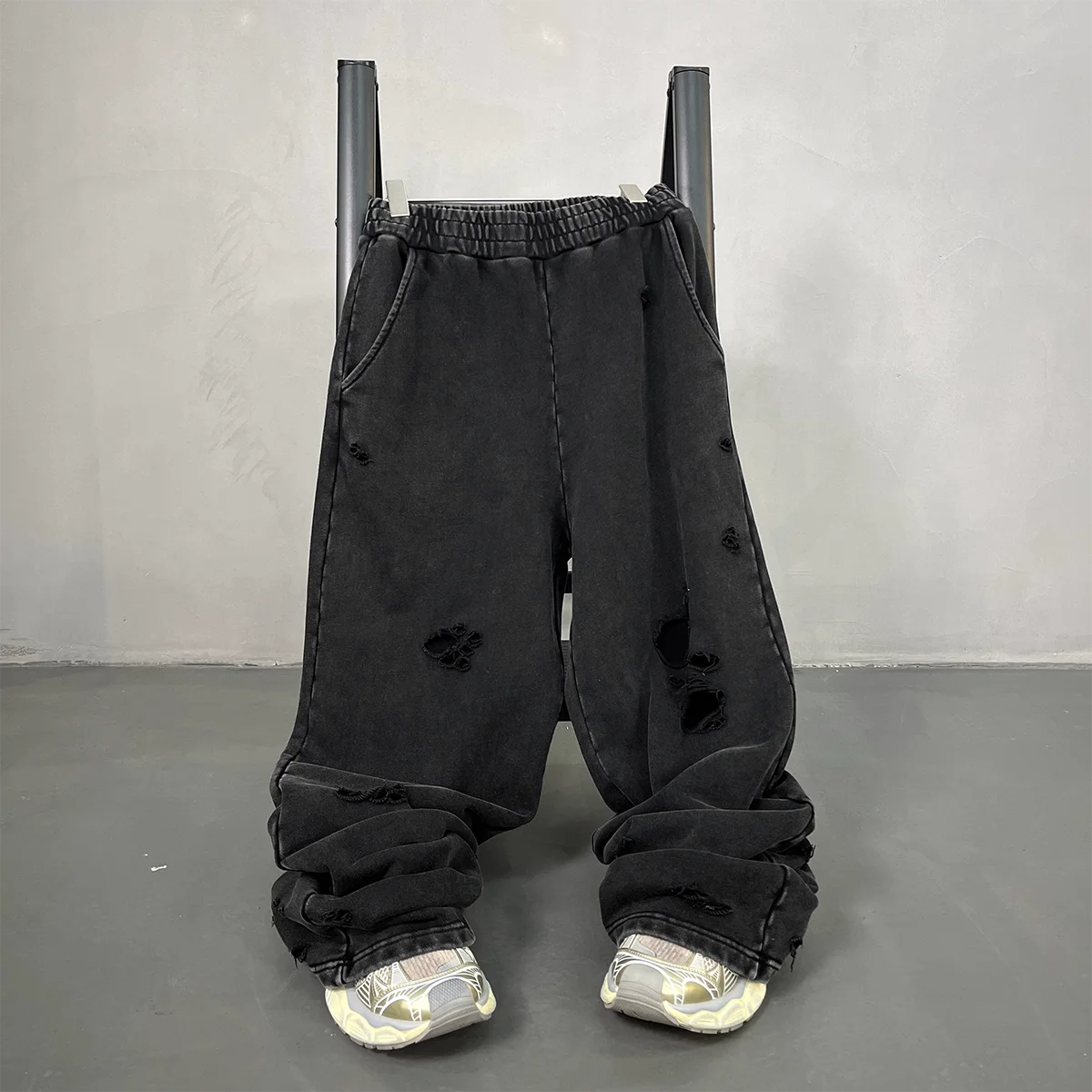 パンツ andwang washed sweat setup pants パンツ andwang washed sweat setup pants ZW X GW Wide Leg