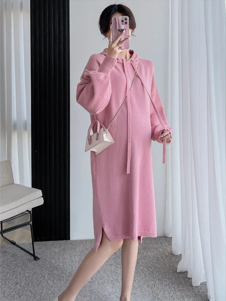 Pregnant Women'S clothing Autumn Winter maternity dress Knitwear Dress New  Korean Woolen Dress pregnancy photoshoot dress - AliExpress