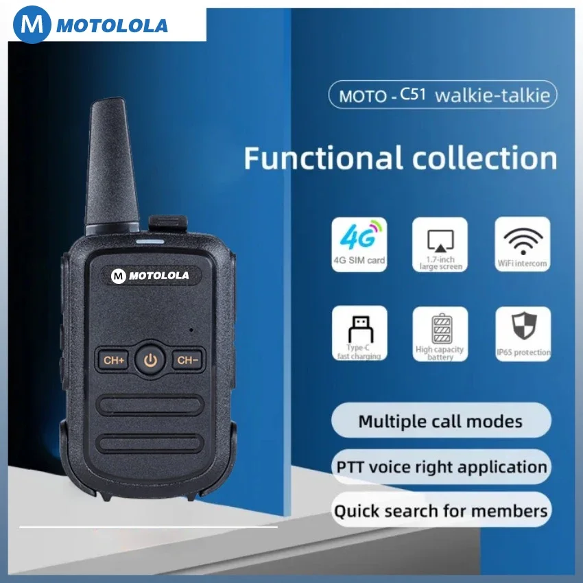 Motolola C-51 Walkie Talkie Radio Portatile Bidirezionale 16 Canali Uhf 400-470Mhz Walkie-Talkie Radio Walkie Talkie Long Range Cod