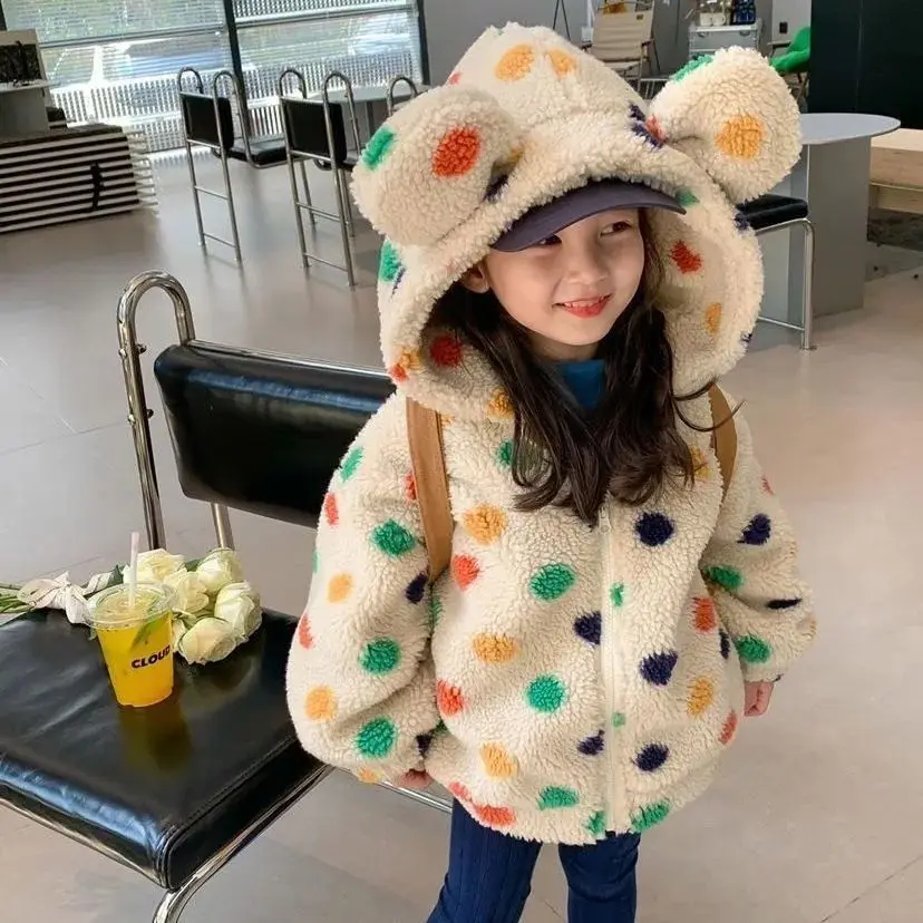 

Children Velvet Jacket Top Thicken Kids Coat Autumn Winter Baby Clothes For Girl hooded outwear 유아복 2-8 years