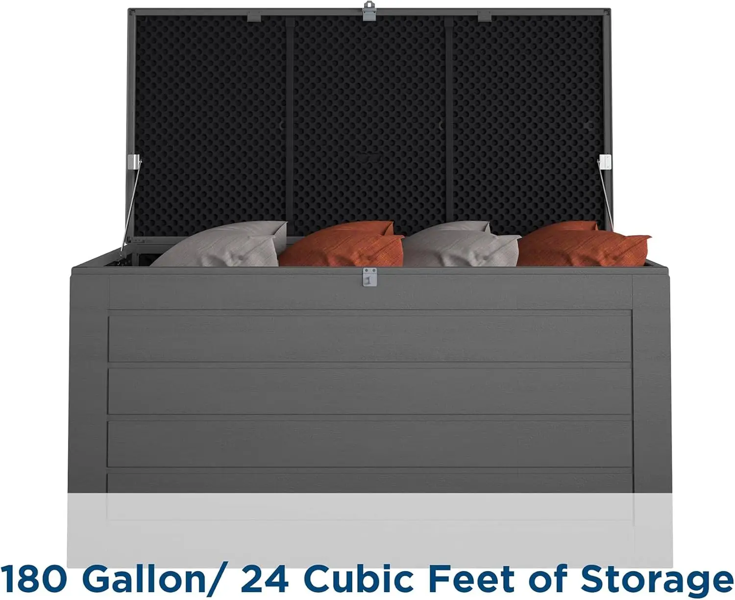 Outdoor Patio Deck Storage Box, Extra Large, 180 Gallons, Black and Charcoal 3