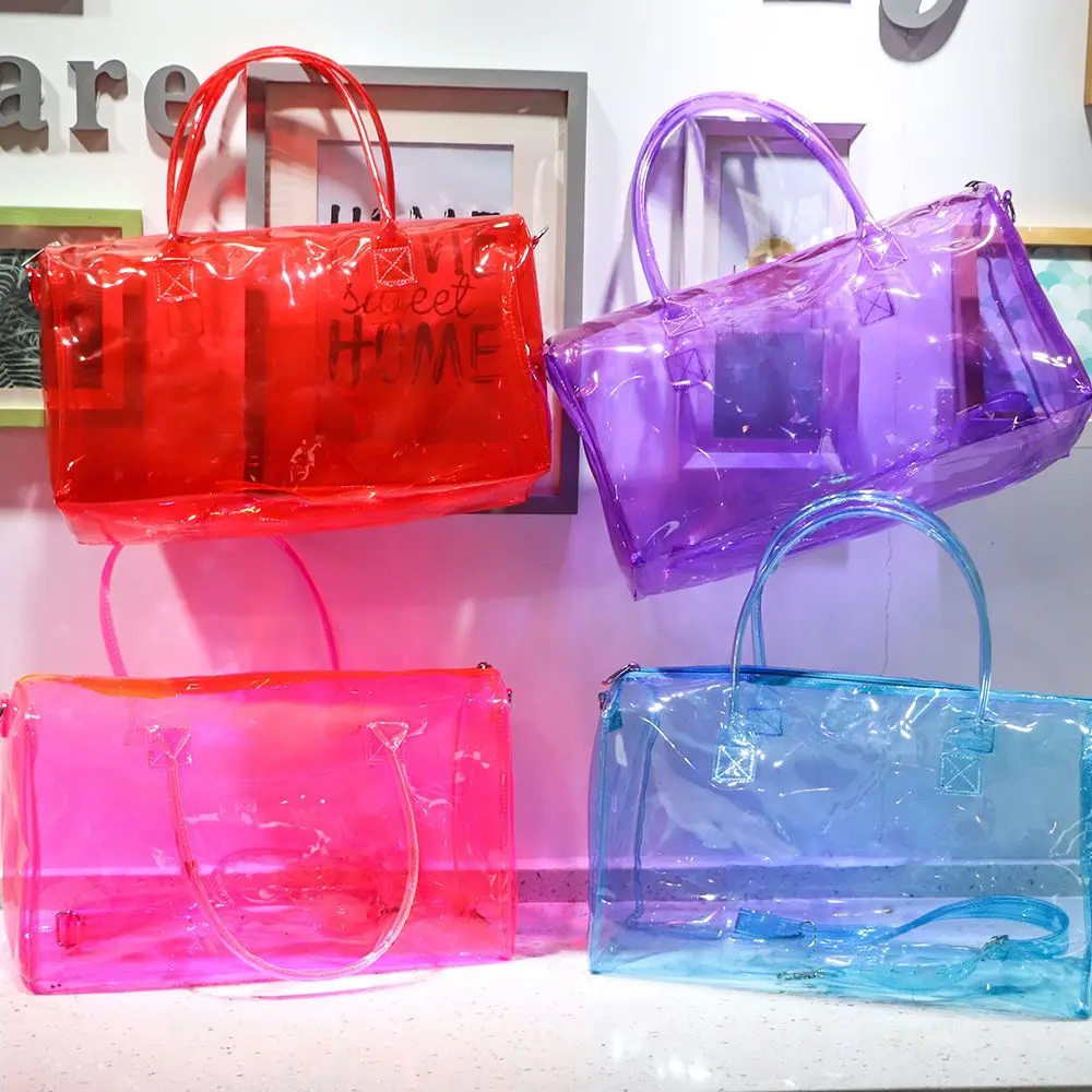 Transparent Jelly Bag Swimming Outdoor Sports Beach Waterproof Casual Large Capacity Messenger Bag for Men and Women Custom Logo