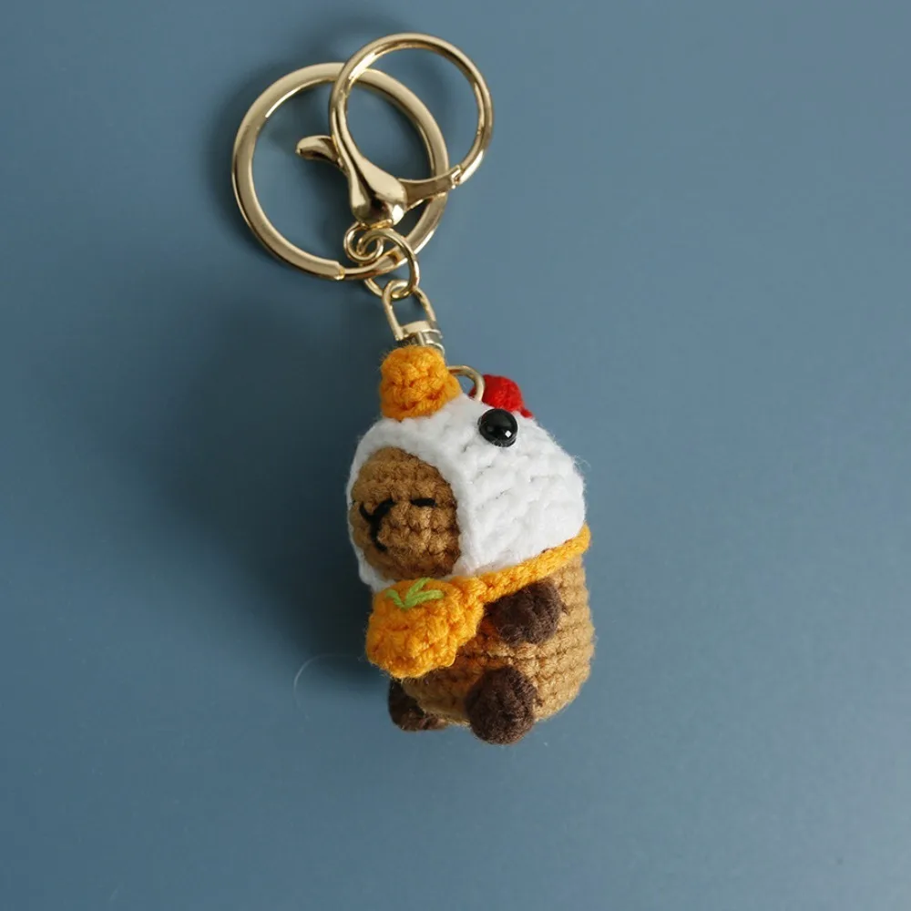 Kids Toys Capybara Doll Keychains Creative Crochet Cartoon Pendant Knitted Bag Accessories Bag Pendant 2