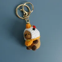 Kids Toys Capybara Doll Keychains Creative Crochet Cartoon Pendant Knitted Bag Accessories Bag Pendant 2