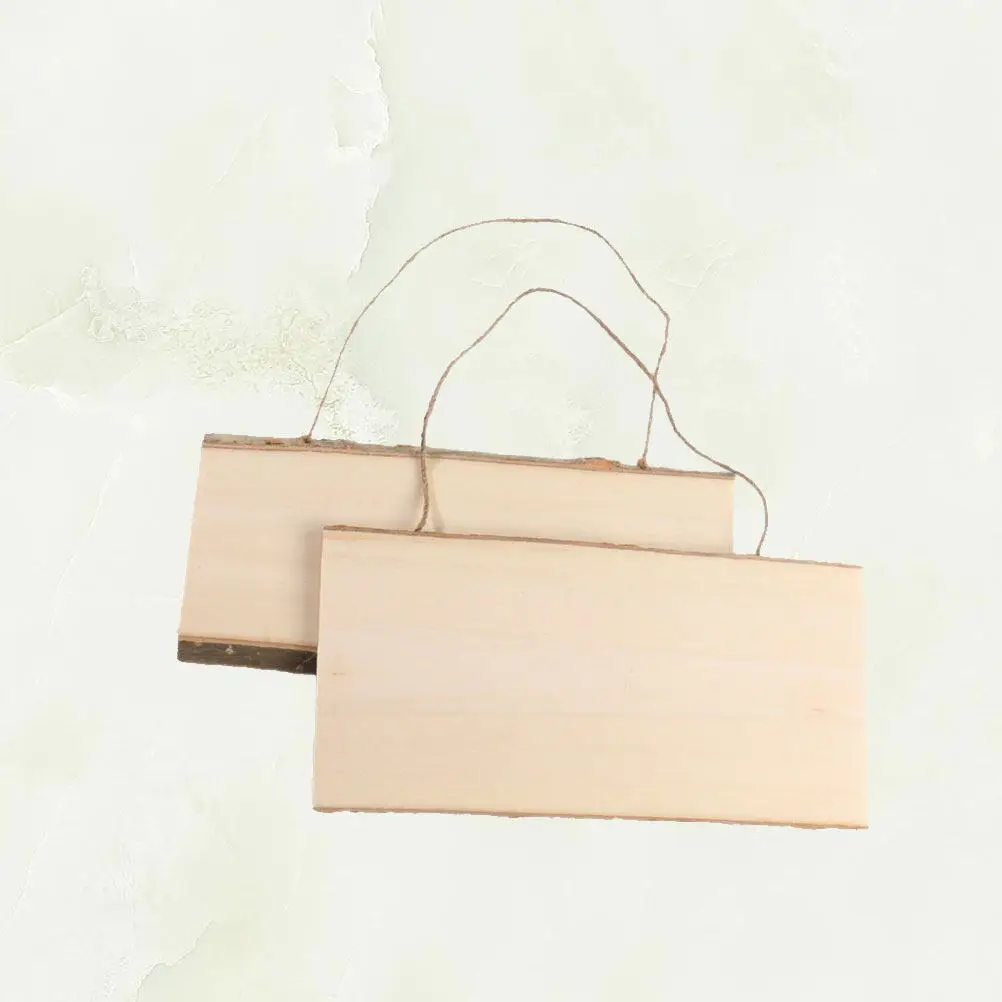 2Pcs 나무 벽걸이 보드 DIY 빈 메시지 보드 10x25cm 어린이를위한 부드러운 표면 그림 그리기 홈 카페 바 장식
