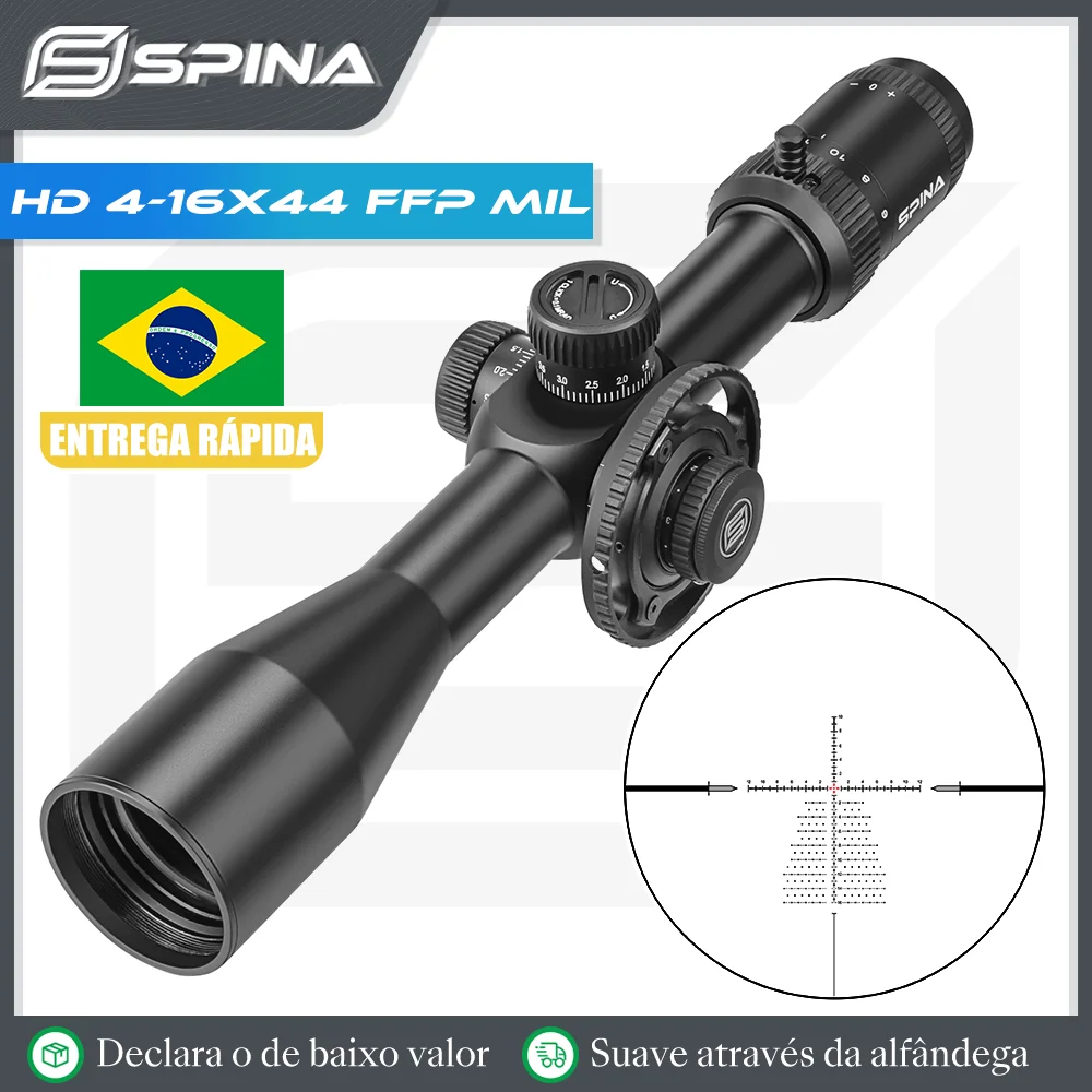

SPINA OPTICS HD 4-16x44 FFP First Focal Plane 1/10 MIL 10yds To Infinite Sid Parallax Hunting Rifle Scope Luneta Real Firearms