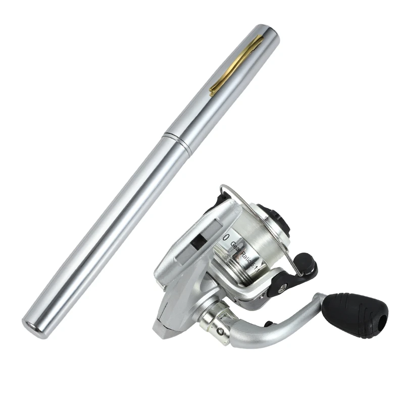 20cm Portable Pocket Telescopic Mini Fishing Pole Pen Shape Folded Fishing  Rod with Reel Wheel Fishing Rod - AliExpress