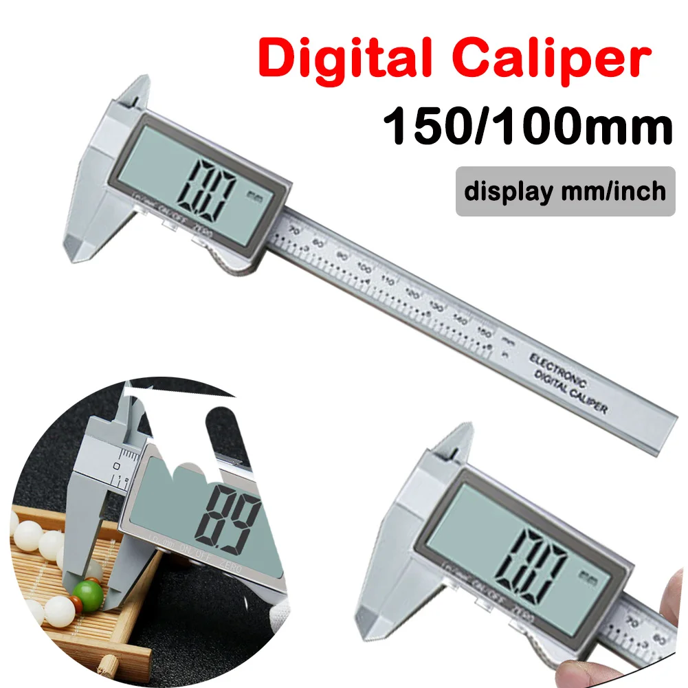 0 150/110mm Electronic Digital Caliper Carbon Fiber Dial Vernier
