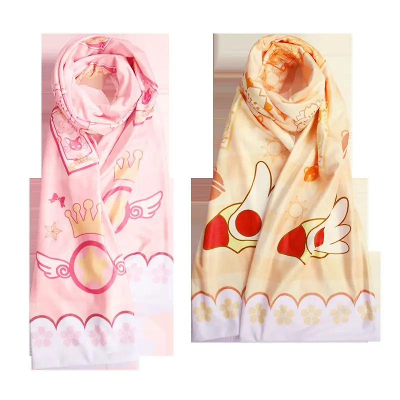 Cos Anime Sakura Warm Scarf Kulo Transparent Card Cards Fall and Winter Fashion Cartoon Kawaii Scarves Christmas Birthday Gift