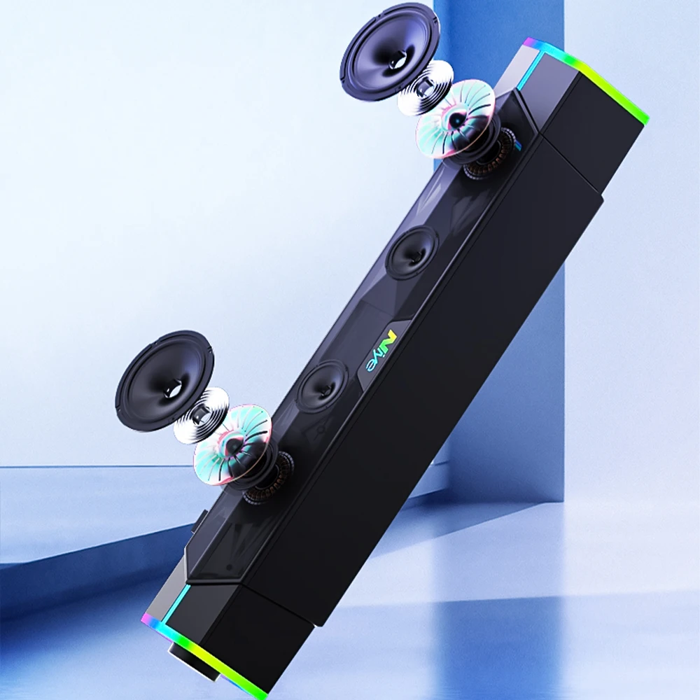 Bluetooth Computer Speakers 4D Computer Speaker Surround Soundbar Bluetooth Speaker5.0 Wired Loudspeaker Stereo Subwoofer for Laptop PC Gamer