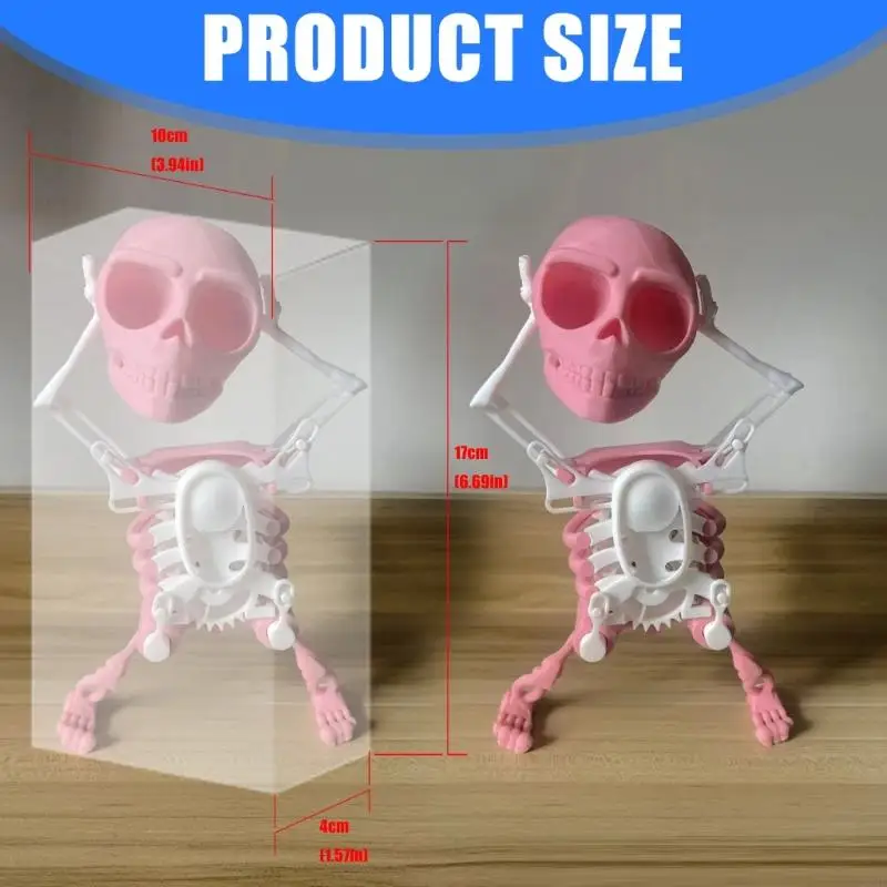 Skeleton Toy 3D Swinging Wind Up 3D Printed for Desk Decoration and Relaxation Desk Decoration
