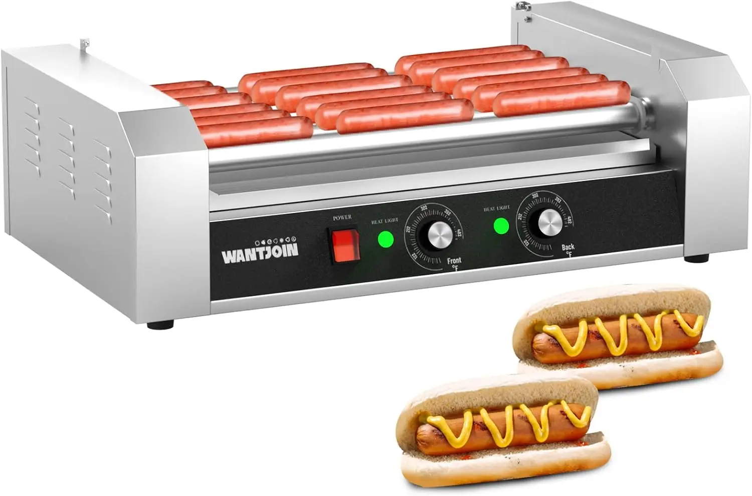 

Dog Grill Machine, Commercial Hot Dog roller Sausage Machine Hot-dog 7 Roller Grill Cooker Machine (silver) Electric Meat cutt