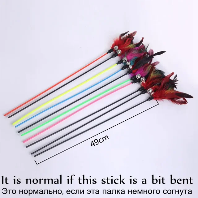Cat Toy Feather Stick Toy For Cats Kittens Interactive Cat Toy Pet With Bell Pet Toys Cat Supplies Play Game Pet Products 2