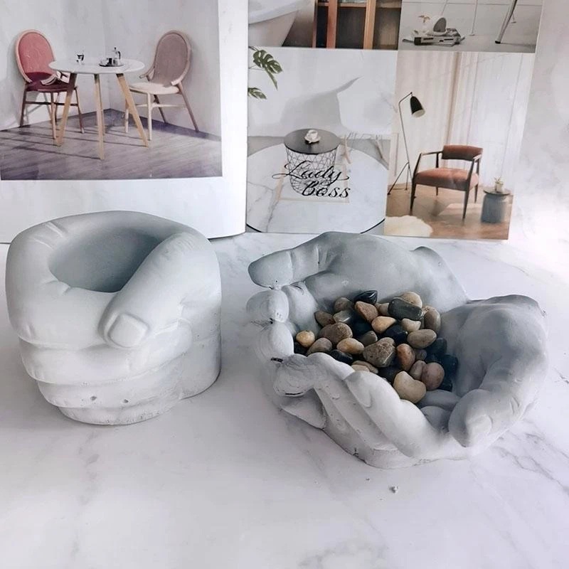 Vaso Da Fiori In Cemento A Forma Di Palma A Mano Fioriera In Cemento Stampo Per Piante Stampi In Silicone Stampo Per Portapenne In Gesso Pugno