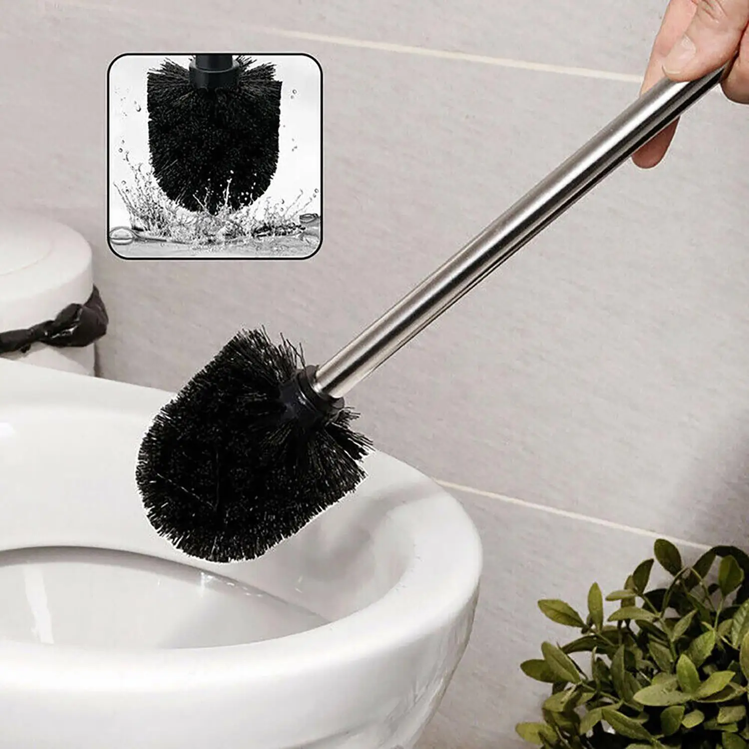 Stainless-Steel-WC-Bathroom-Cleaning-Toilet-Brush-Black-Head-Holder ...