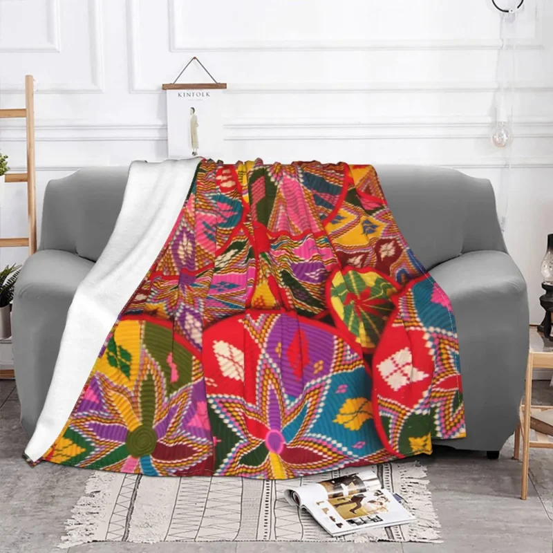 

Ethiopian Painting Art Blanket Fleece Spring Autumn Africa Multifunction Warm Throw Blanket for Sofa Car Rug Piece