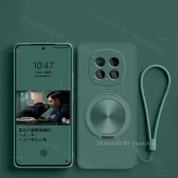 Silicone Protective Phone Case with Magnetic Holder and Screen Film for Magic 6 (Dark Green)