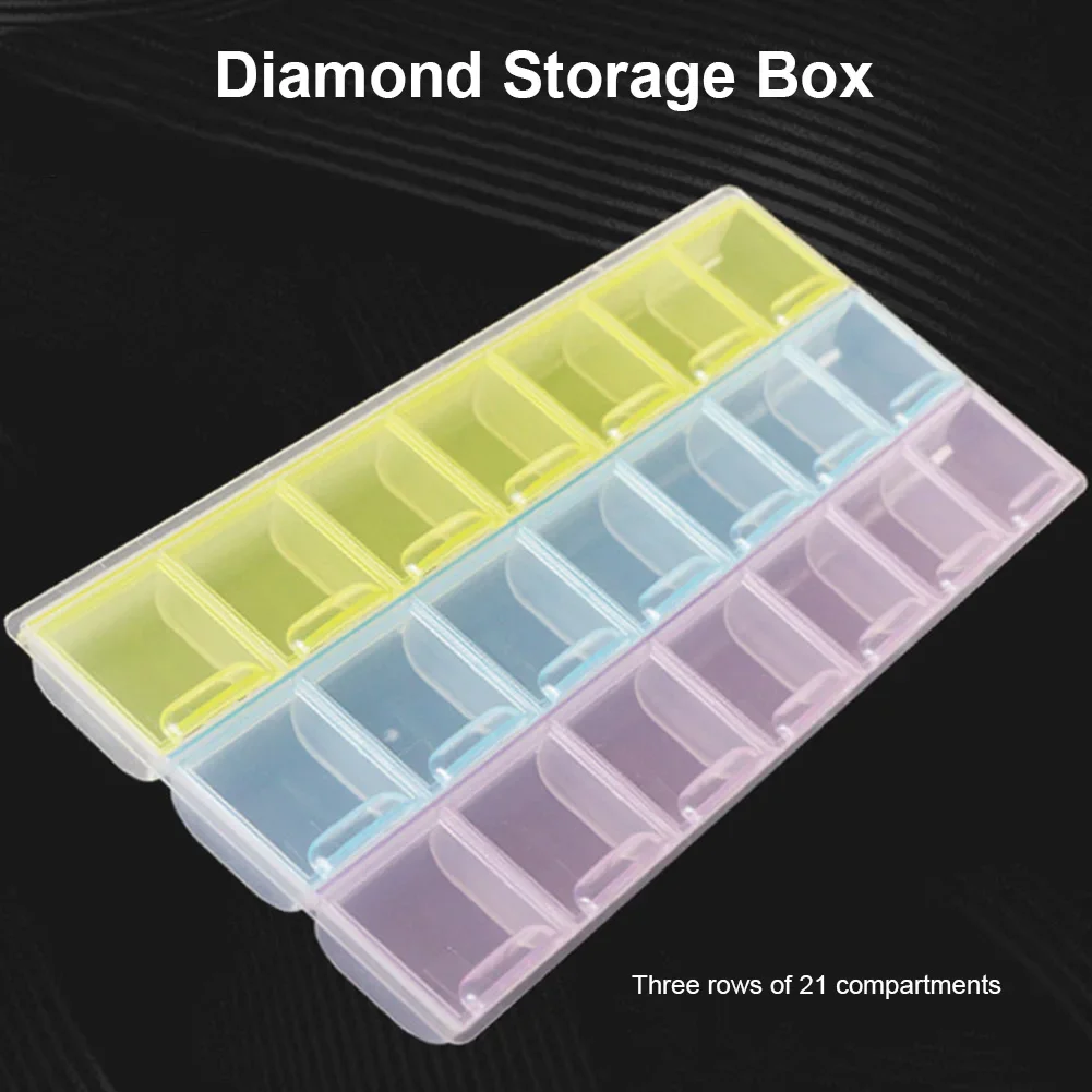 21/35 Grids Plastic Storage Box Portable Nail Art Glitter Rhinestone Storage Tool Diamond Painting Crystal Bead Organizer Holder plastic storage box,diamond painting accessories